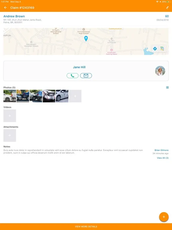 ภาพหน้าจอของ Enterprise Inspections iPad 
