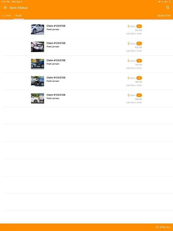 ภาพหน้าจอของ Enterprise Inspections iPad 