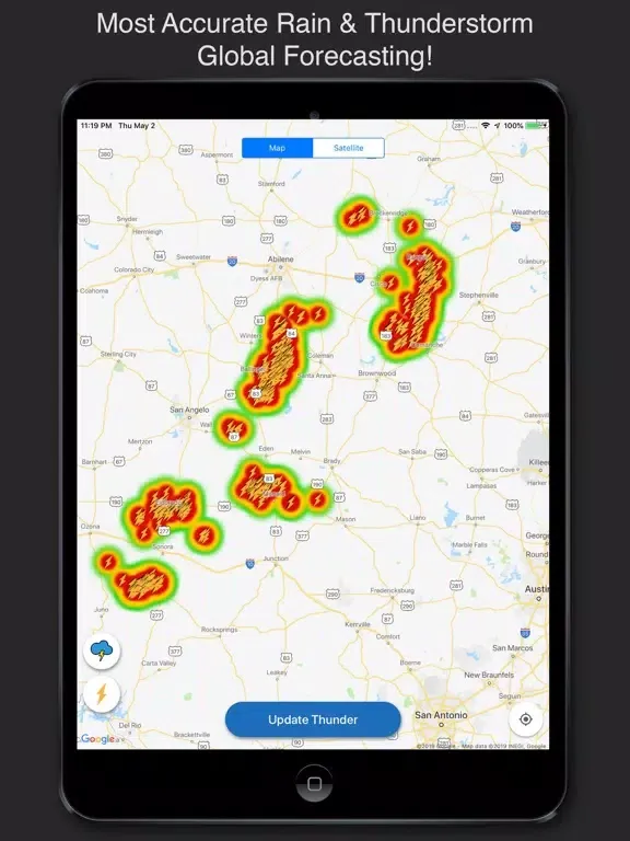 Ảnh chụp màn hình của Live Lightning Map Storm Radar iPad 