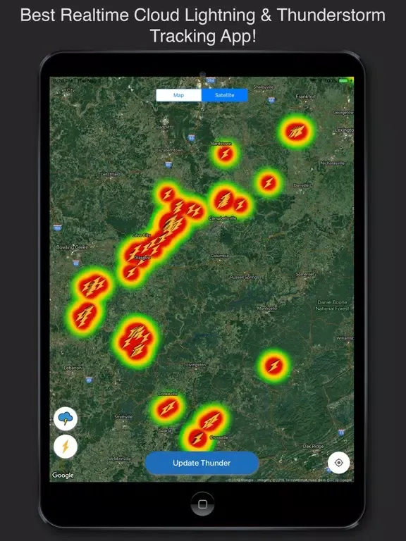 Ảnh chụp màn hình của Live Lightning Map Storm Radar iPad 