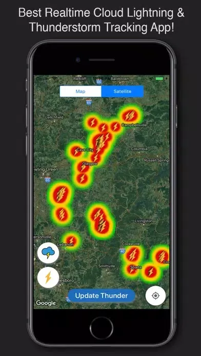 Ảnh chụp màn hình của Live Lightning Map Storm Radar