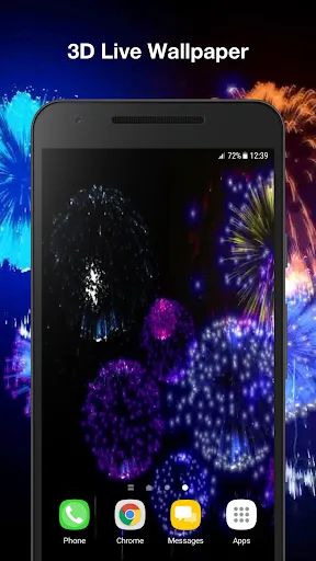 Ảnh chụp màn hình của 3d Fireworks Wallpaper Pro