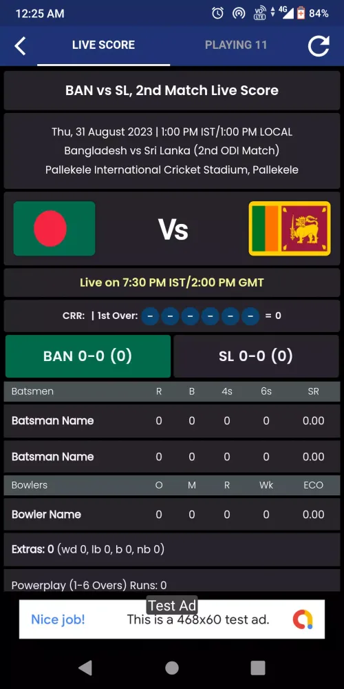 AFG vs ENG Live Cricket Score Screenshots