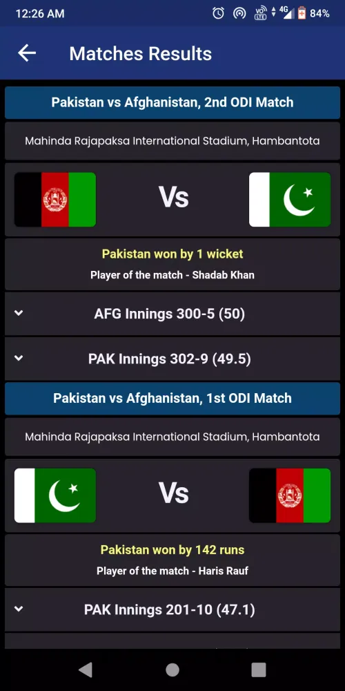 AFG vs ENG Live Cricket Score Screenshots