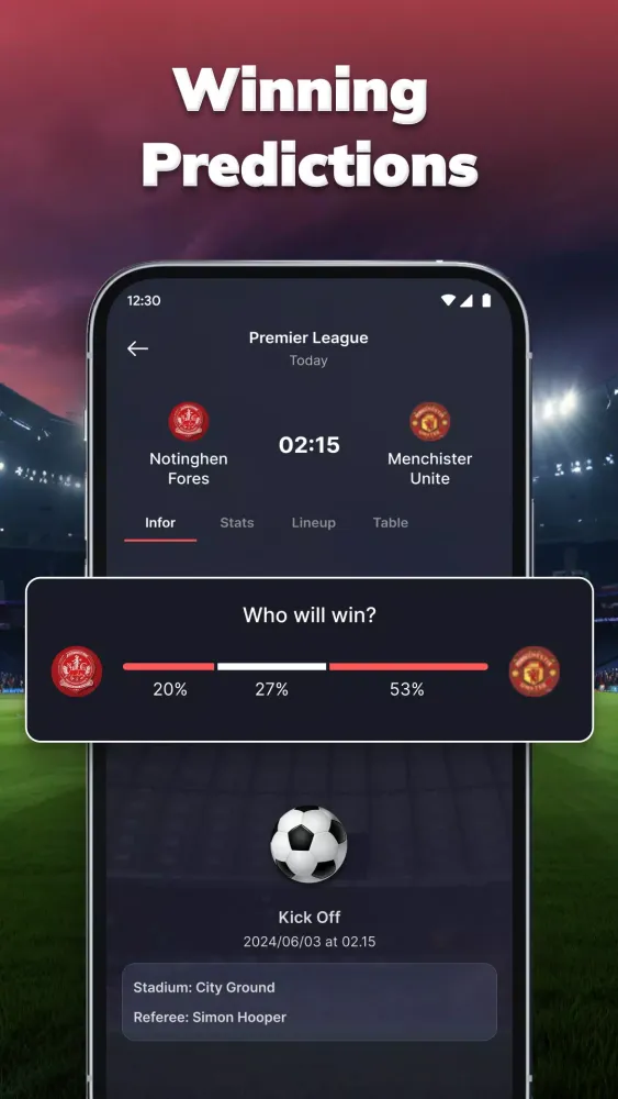 Captures d'écran de MatchLive: Football Live Score