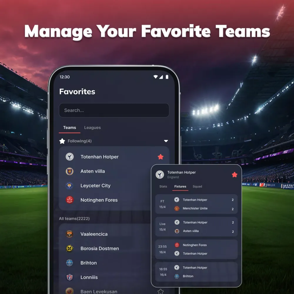 Captures d'écran de MatchLive: Football Live Score