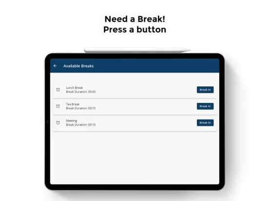 Tangkapan layar TimeLive | Employee Time Clock iPad 