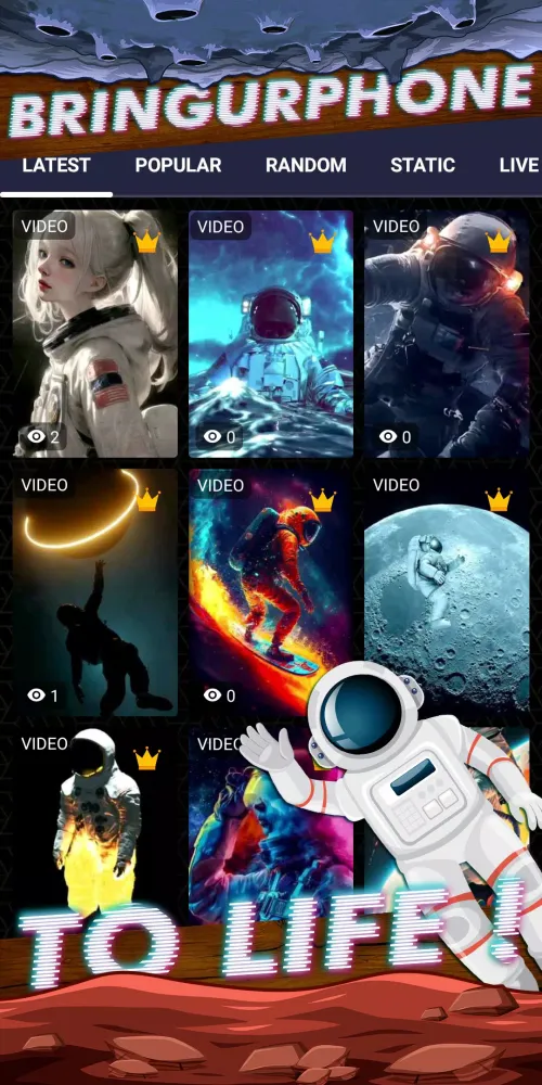 Ảnh chụp màn hình của astronaut wallpaper