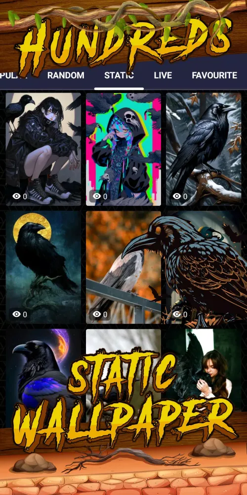 Ảnh chụp màn hình của crow wallpaper