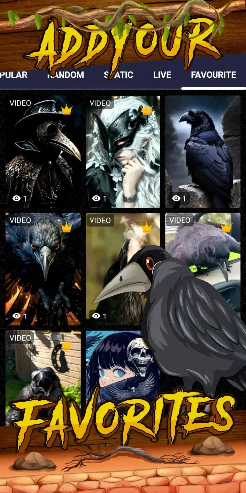Ảnh chụp màn hình của crow wallpaper