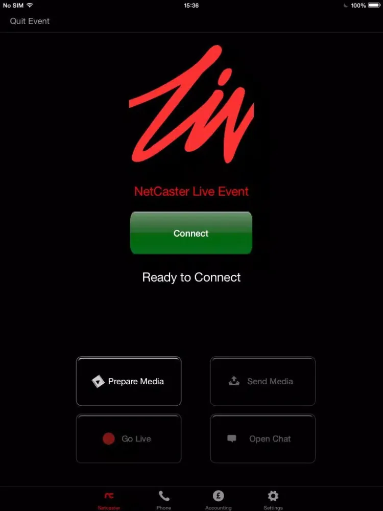 ภาพหน้าจอของ NetCaster iPad 