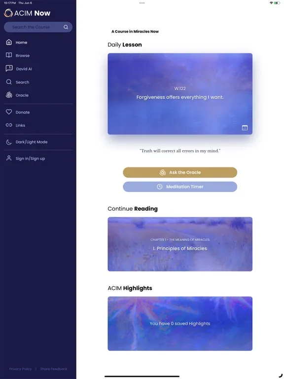 ACIM Now iPad  Screenshots