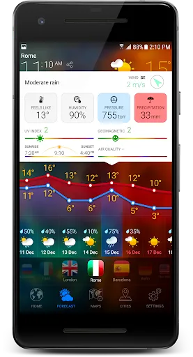 Tangkapan skrin 3D EARTH PRO - local forecast