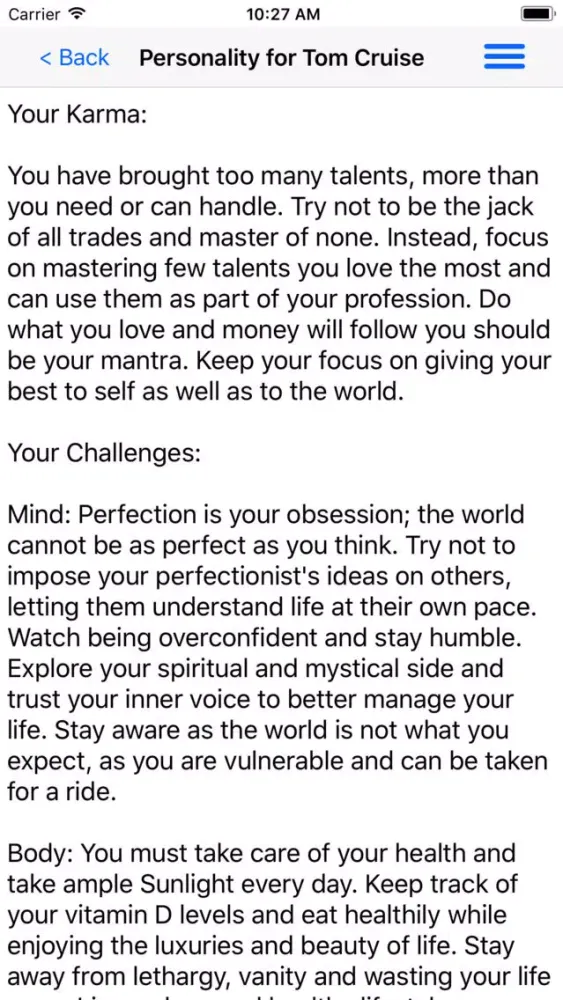 Capturas de pantalla de Know Your Personality® Lite