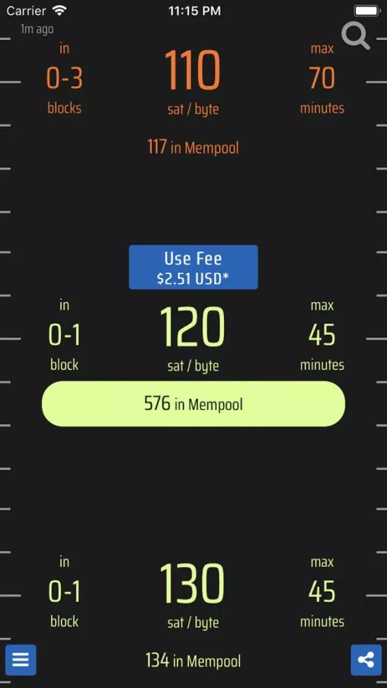 Bitcoin Fees 스크린샷
