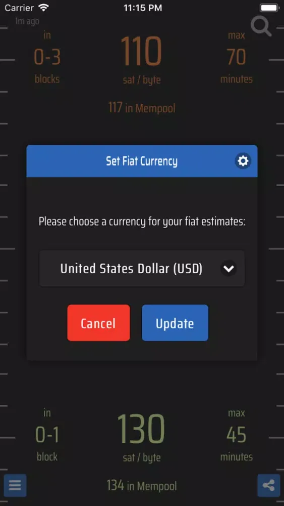 Bitcoin Fees 스크린샷