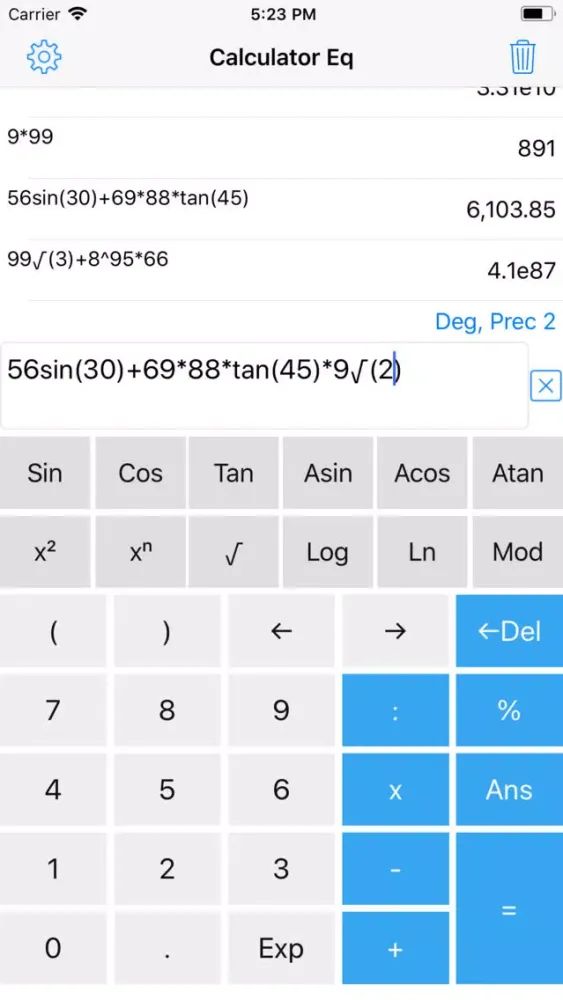 Tangkapan skrin Calculator Eq