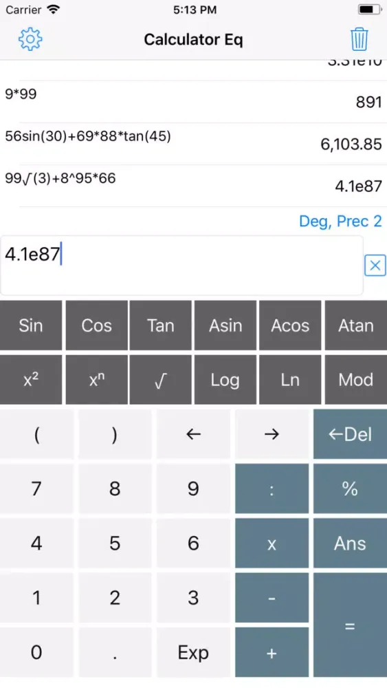 Tangkapan skrin Calculator Eq