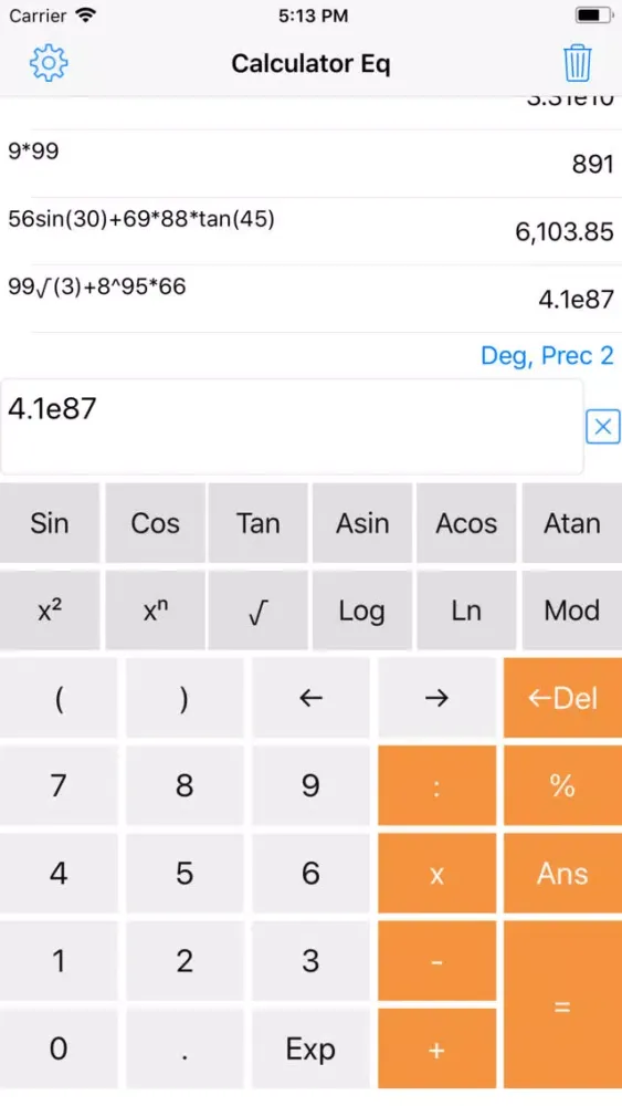 Tangkapan skrin Calculator Eq