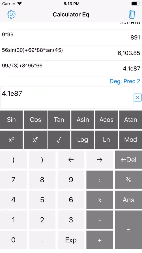 Tangkapan skrin Calculator Eq