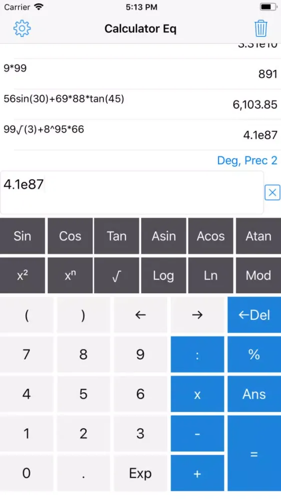 Tangkapan skrin Calculator Eq