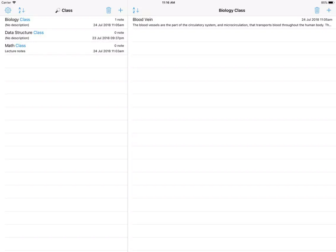 Notes - Simple iPad  स्क्रीनशॉट