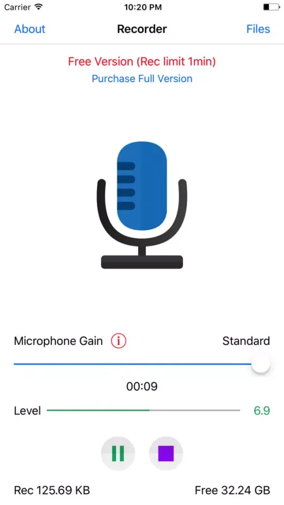 Hi-Q Recorder : High quality m4a voice recorder سکرین شاٹس