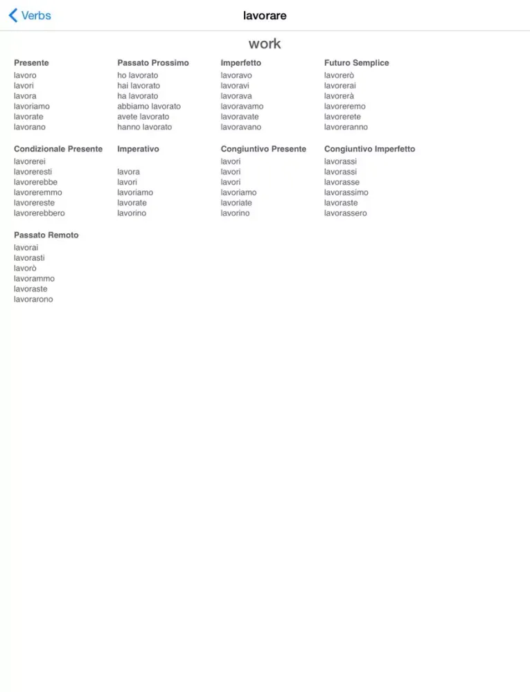 Zrzuty ekranu Italian Verb Test Lite iPad 