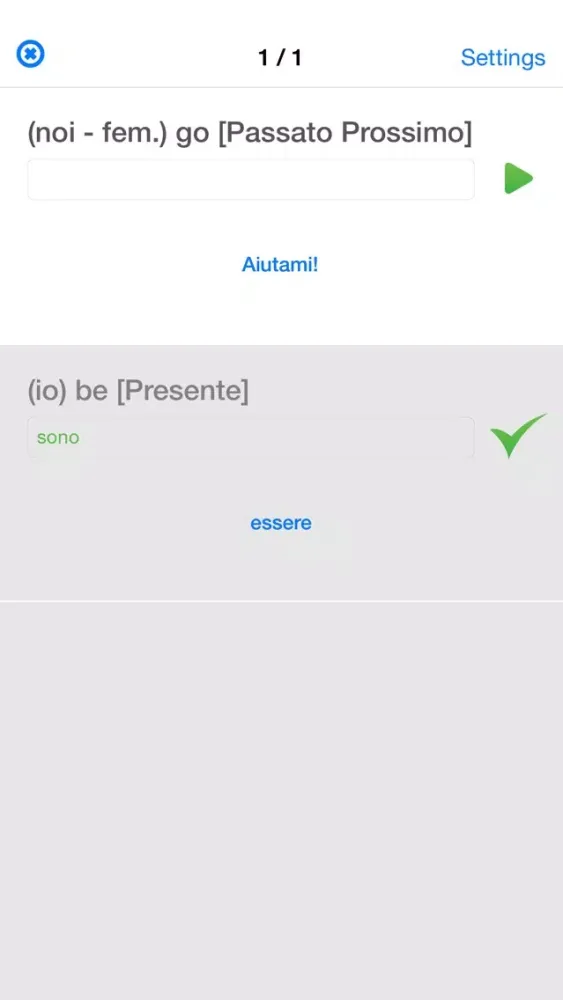 Zrzuty ekranu Italian Verb Test Lite