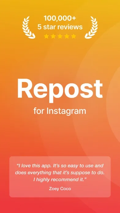 Capturas de tela do Repost+ for Instagram .