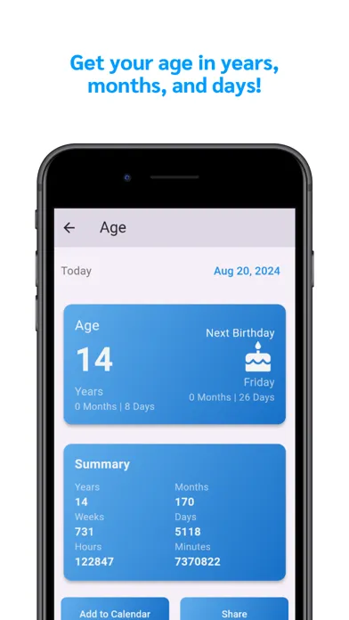 Age & Date Calculator Pro Ekran Görüntüleri