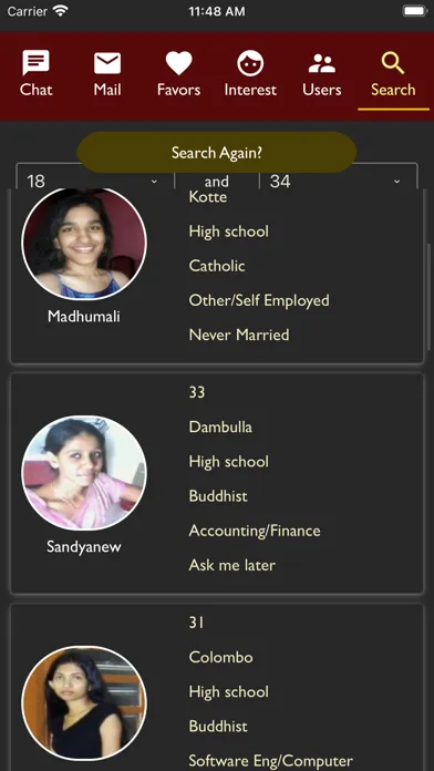 Zrzuty ekranu Sri Lanka Marriage Proposals