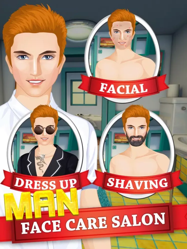 Man Face Care Salon - Makeup, Dressup And Makeover Games iPad  Ekran Görüntüleri