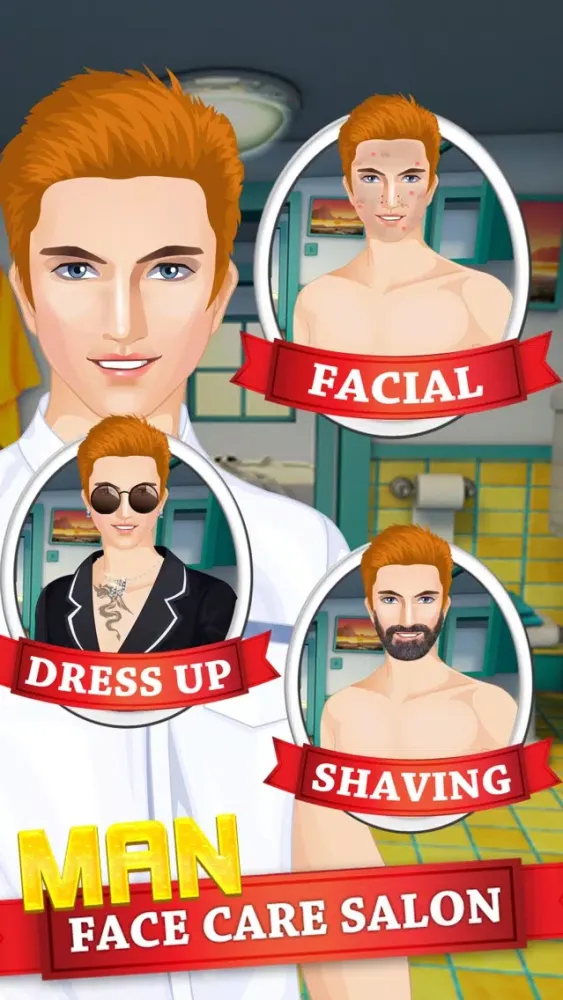 Man Face Care Salon - Makeup, Dressup And Makeover Games Ekran Görüntüleri