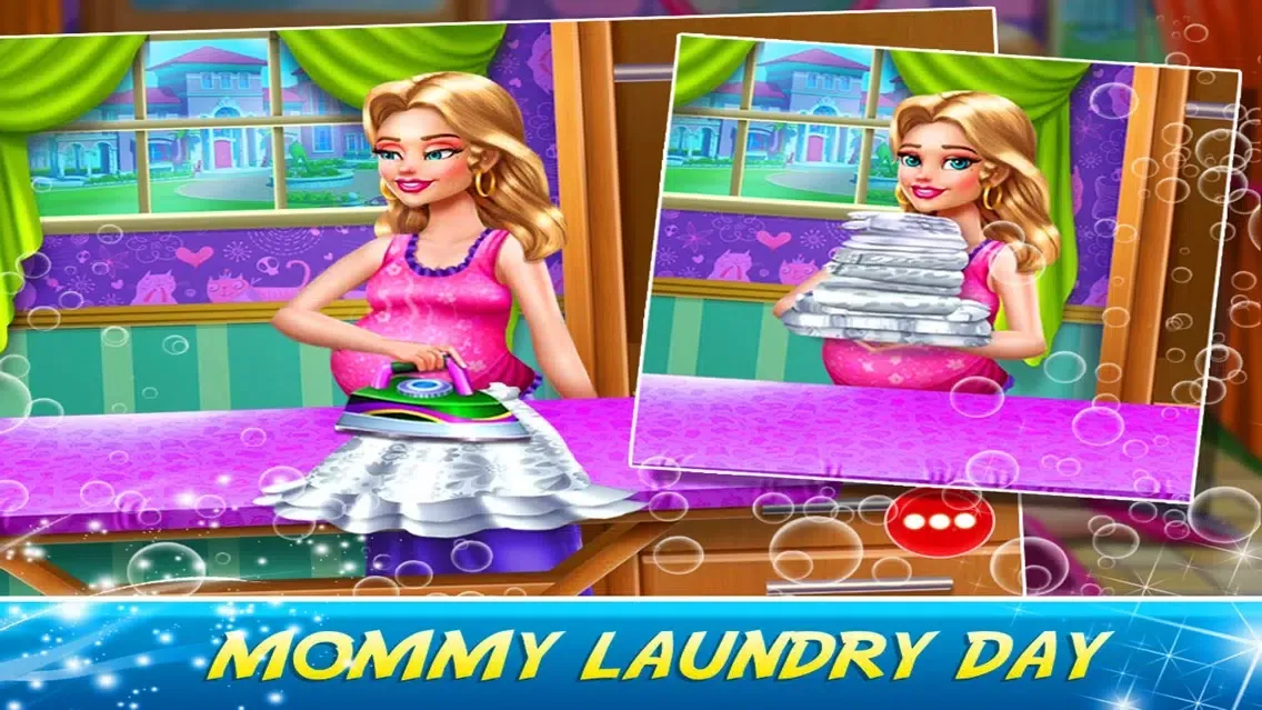 Pregnant Mom Washing Laundry Ekran Görüntüleri