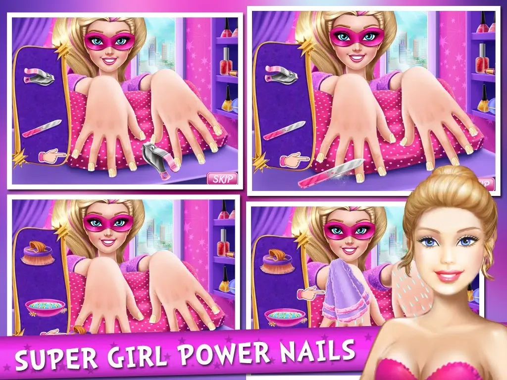 Tangkapan skrin SuperGirl Power Nails iPad 