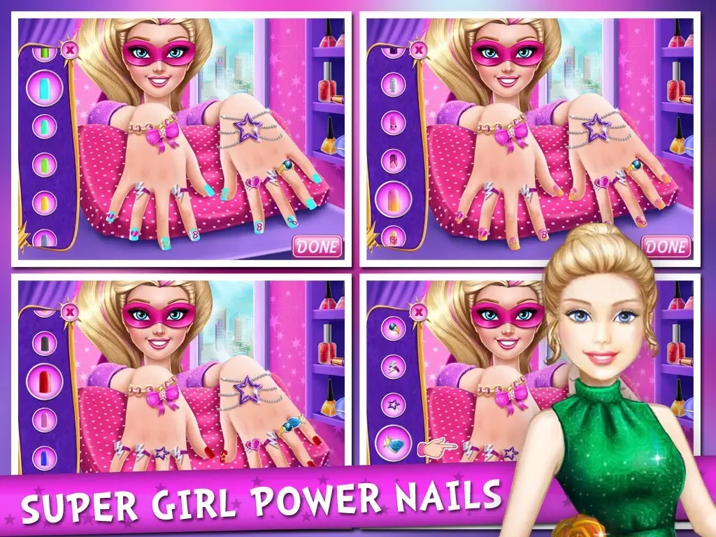 Tangkapan skrin SuperGirl Power Nails iPad 