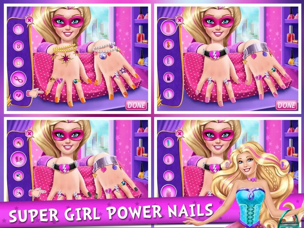 Tangkapan skrin SuperGirl Power Nails iPad 