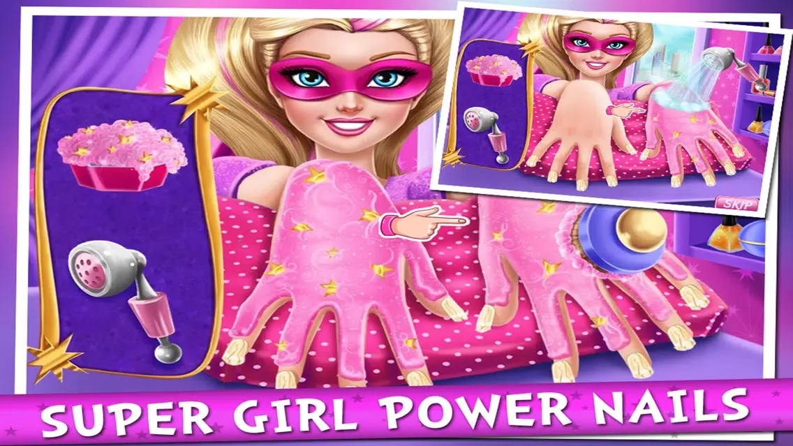 Tangkapan skrin SuperGirl Power Nails