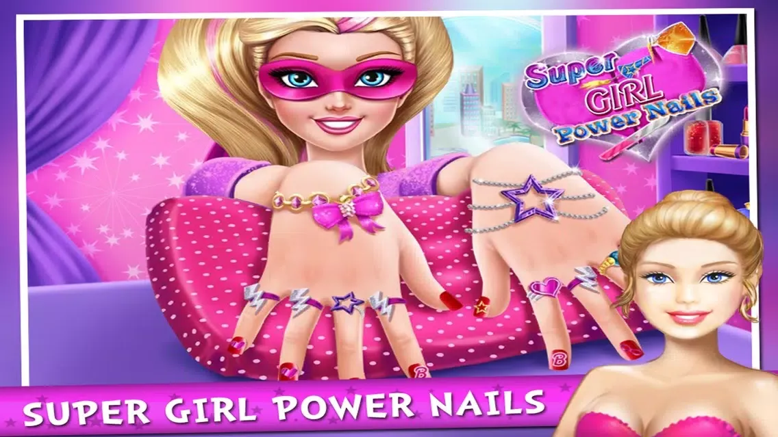 Tangkapan skrin SuperGirl Power Nails