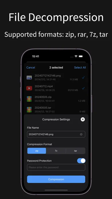 Tangkapan layar Unzip Pro - zip rar 7z tar