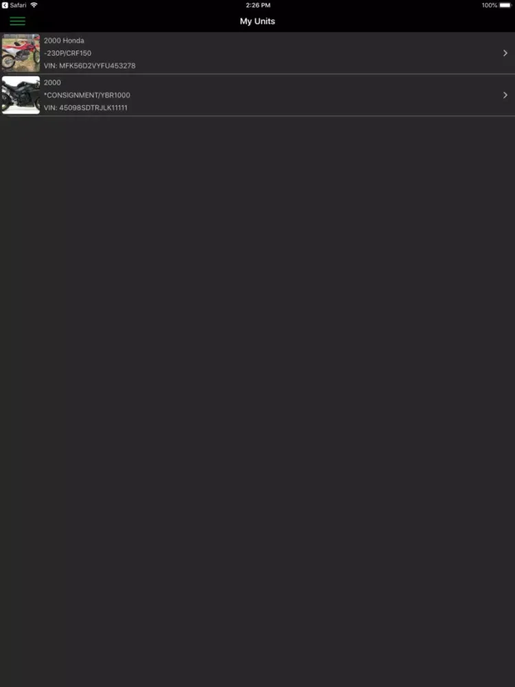 TrackMyService iPad  Screenshots