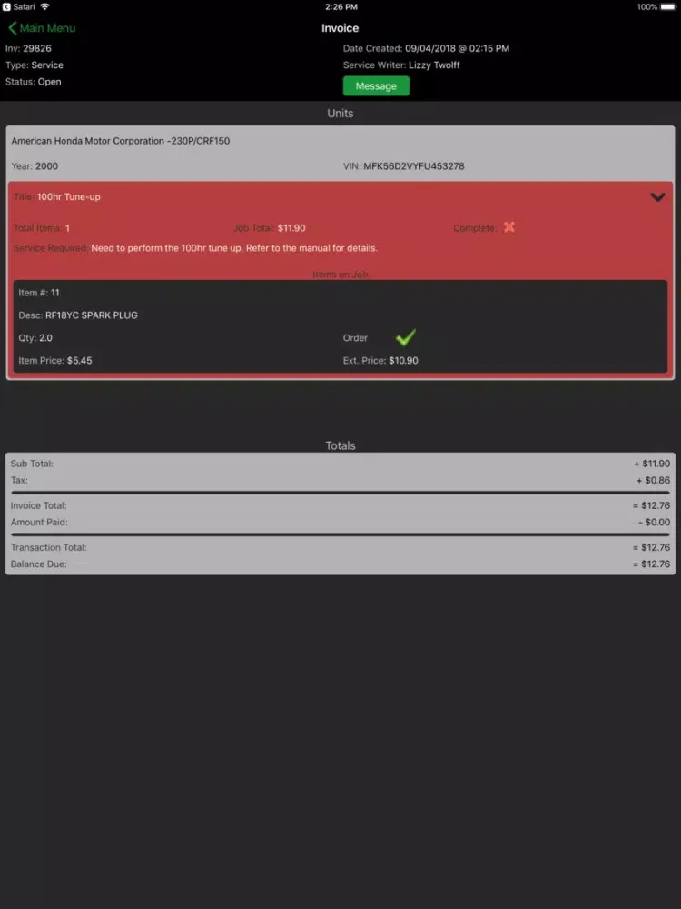 TrackMyService iPad  Screenshots