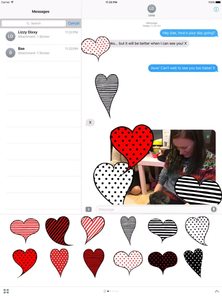 Capturas de tela do Hearts - Hand Drawn Stickers iPad 