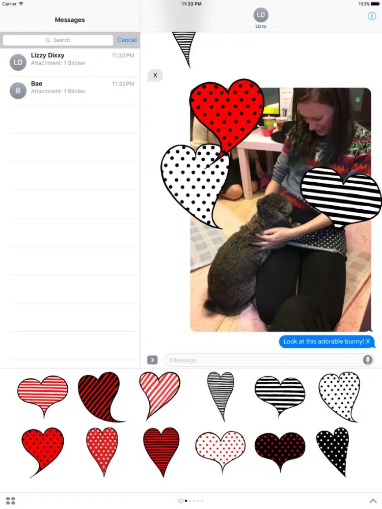 Capturas de tela do Hearts - Hand Drawn Stickers iPad 