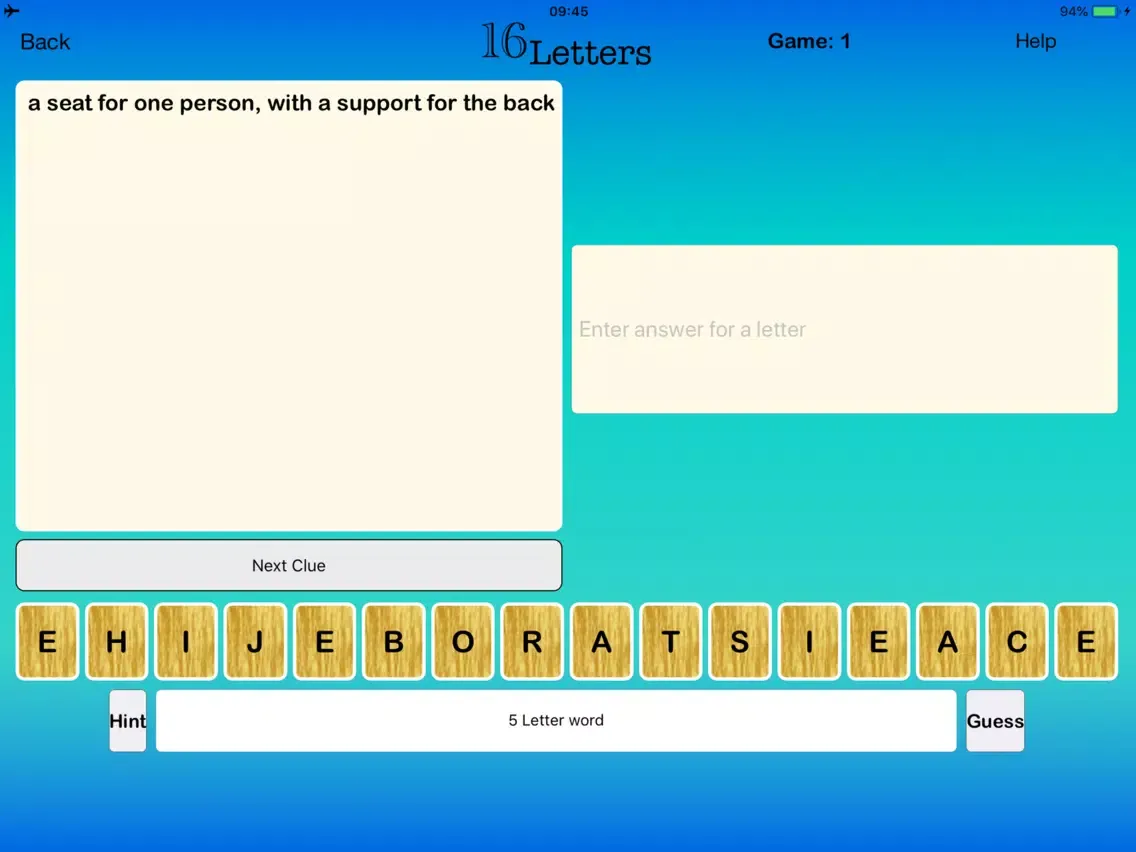 Tangkapan layar 16 Letters-Fast fun word quiz iPad 