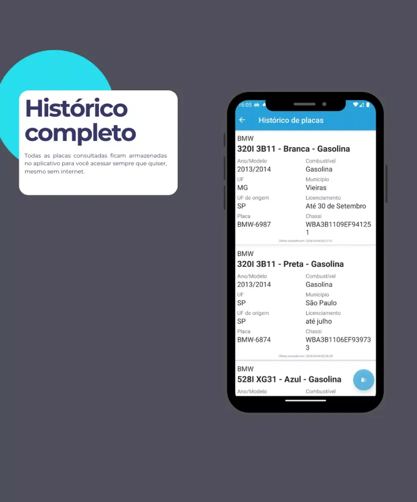 Captures d'écran de Placas e Preços - Consultas