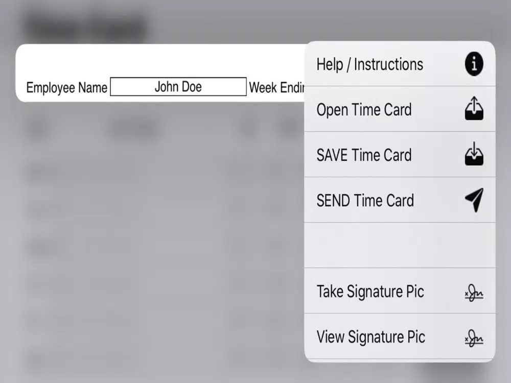 Tangkapan layar Weekly Time Card Pro iPad 