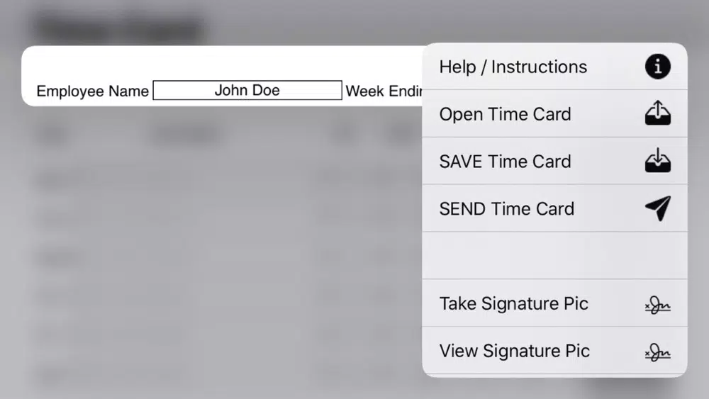 Tangkapan layar Weekly Time Card Pro