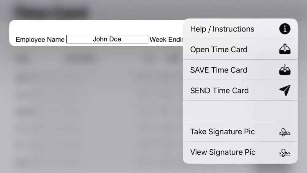 ภาพหน้าจอของ Weekly Time Card Pro